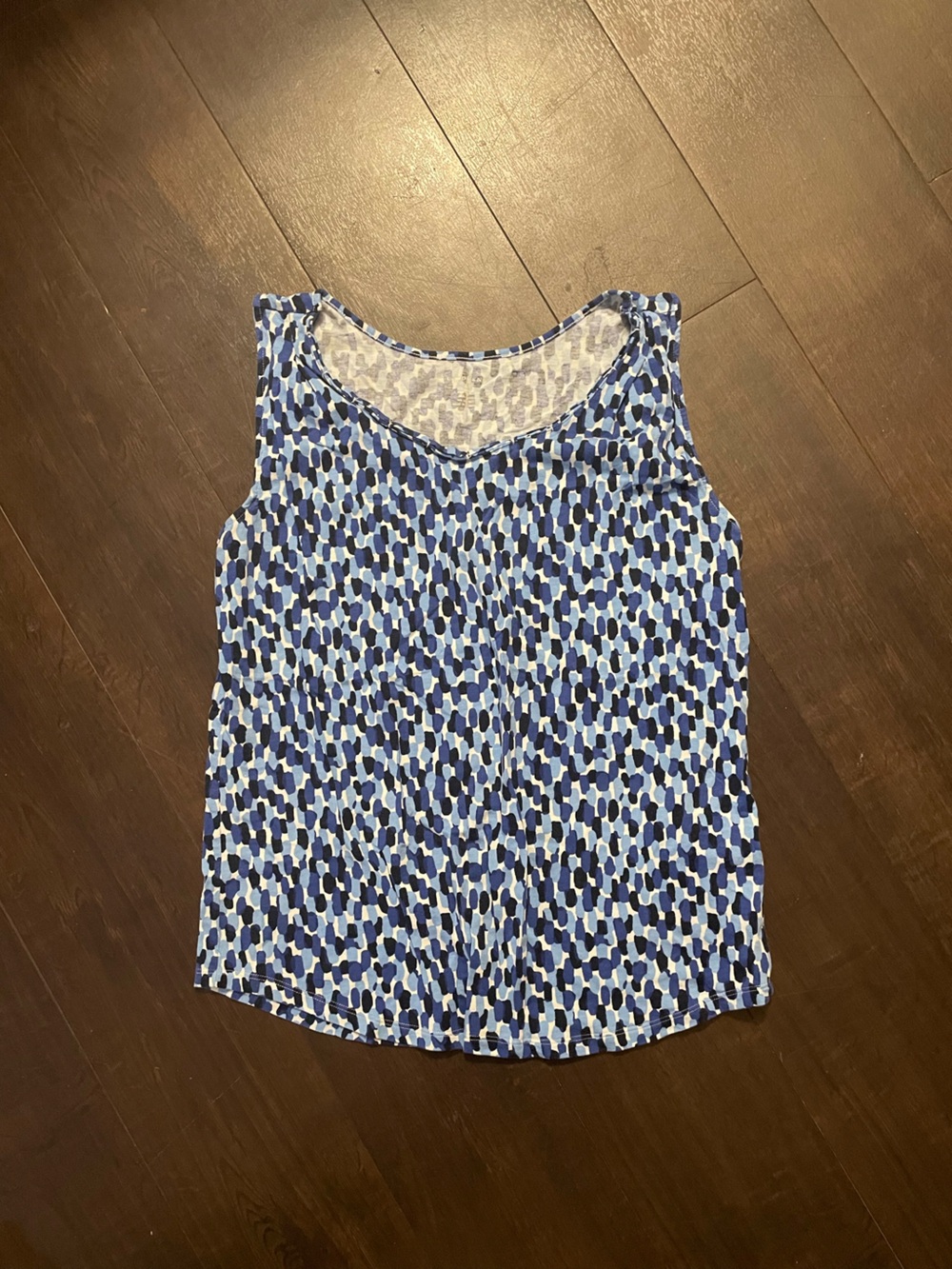 Lands' End Blue Multi-Tone Printed Tank Top